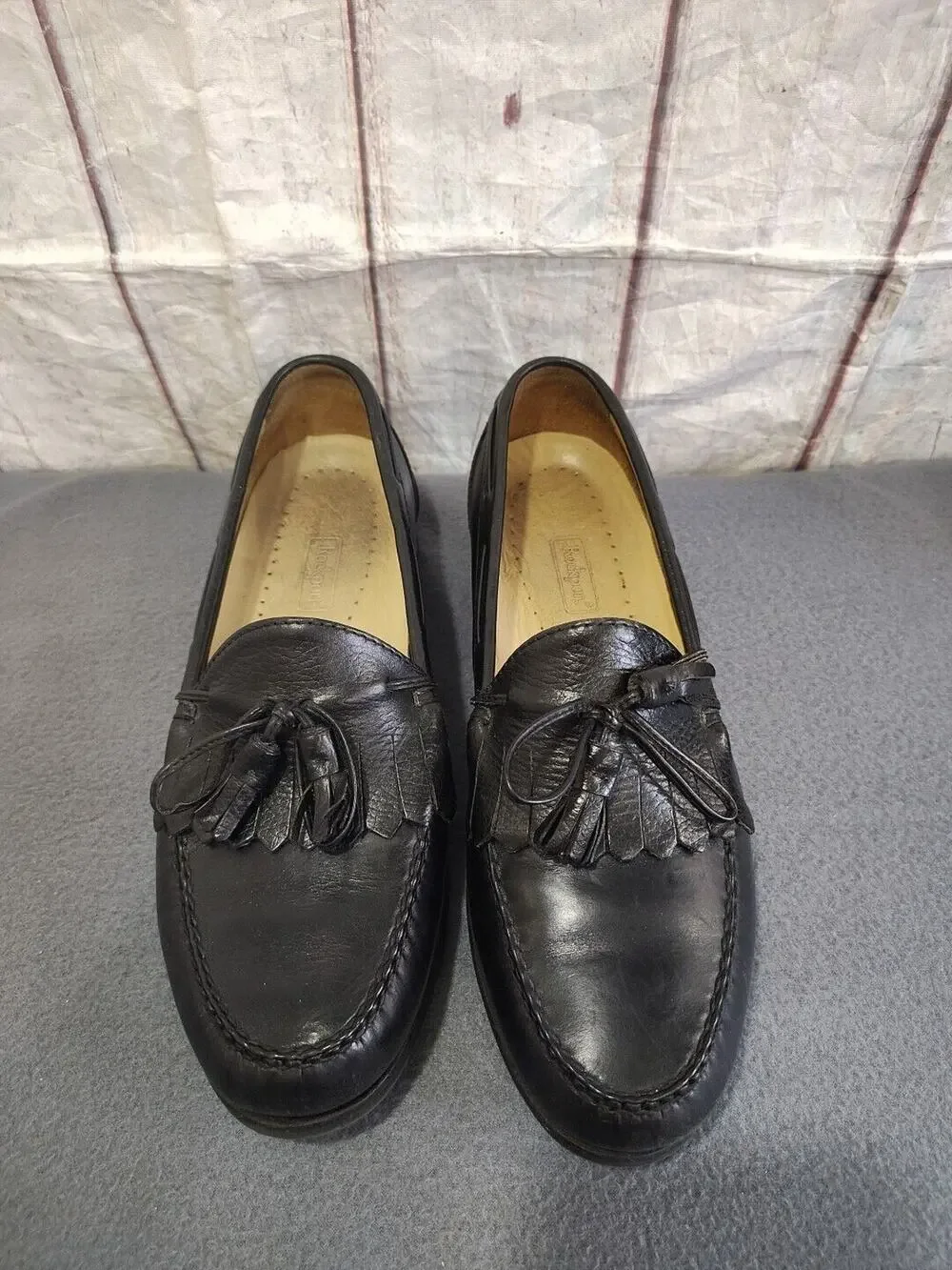 Rockport Black Leather Loafers with Tassel Mens Size 12 M Business Church Formal